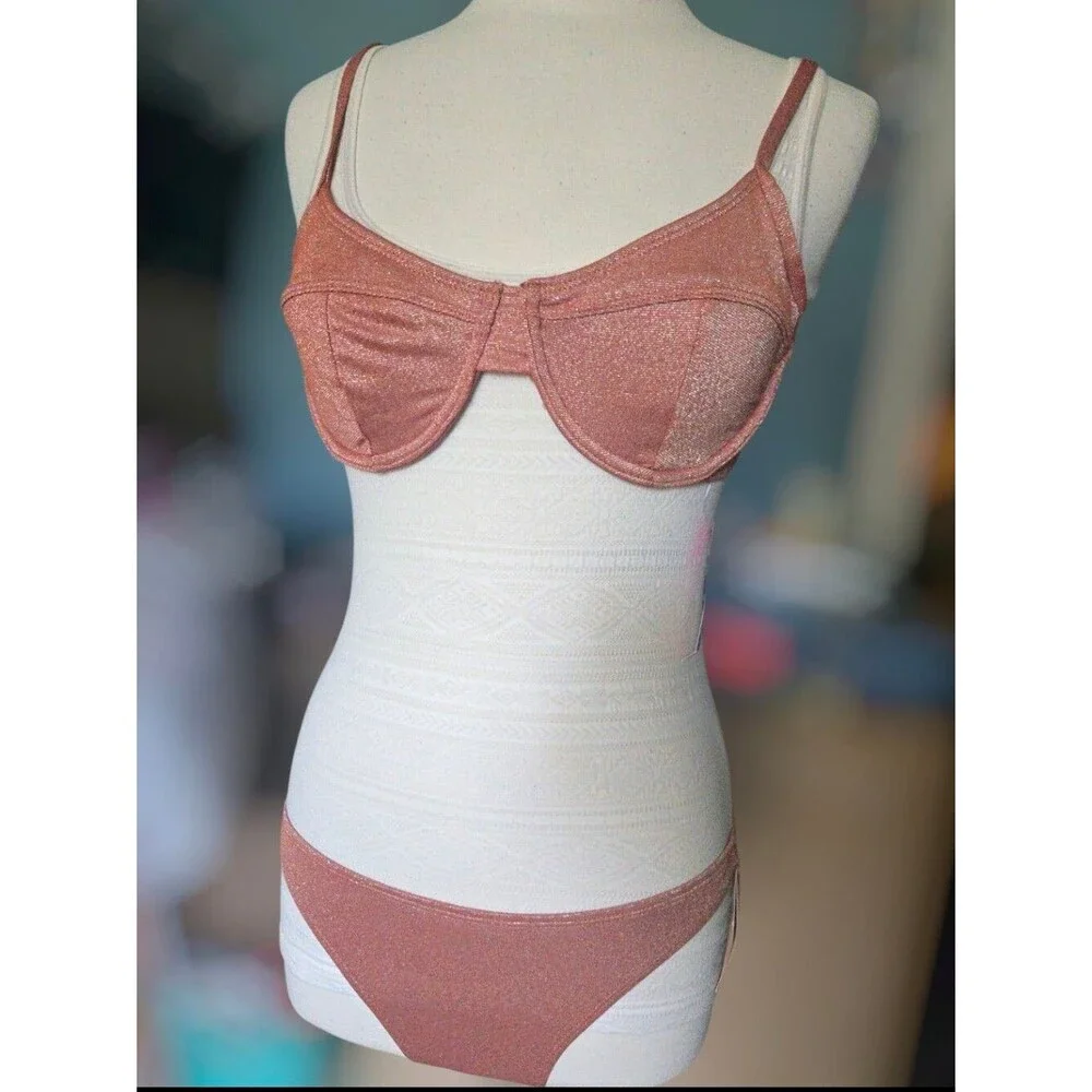 Target Shimmery Orange Underwire Bikini Set